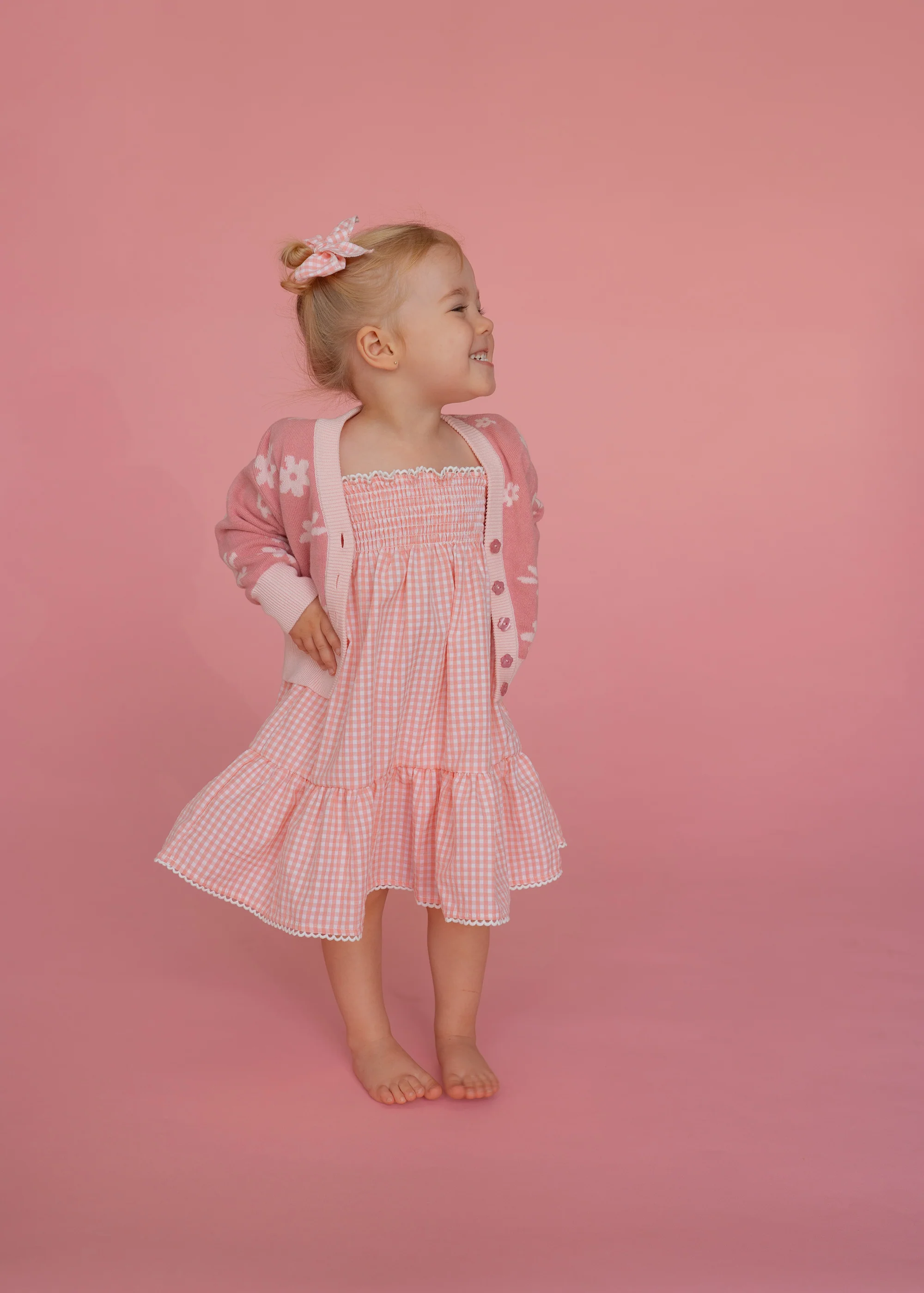 Knitted Cardigan | Daisy Floral Strawberry - Image 4